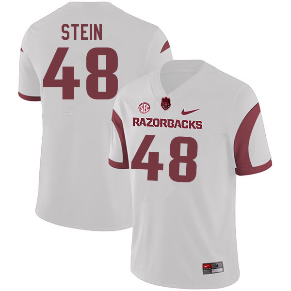 Men #48 Eli Stein Arkansas Razorbacks College Football Jerseys Sale-White - Click Image to Close